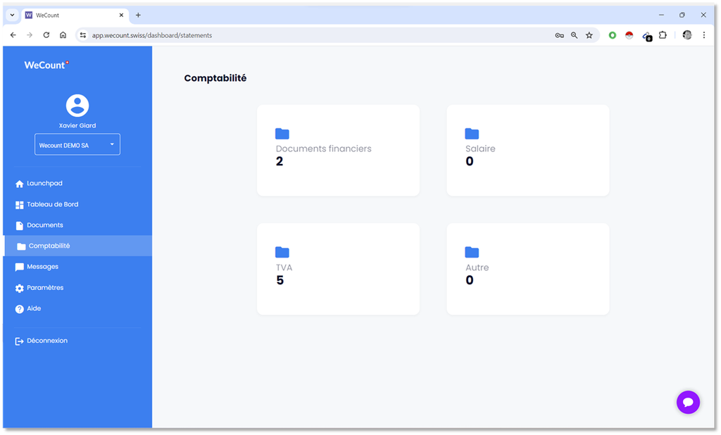 Service de comptabilité en ligne : documents comptables